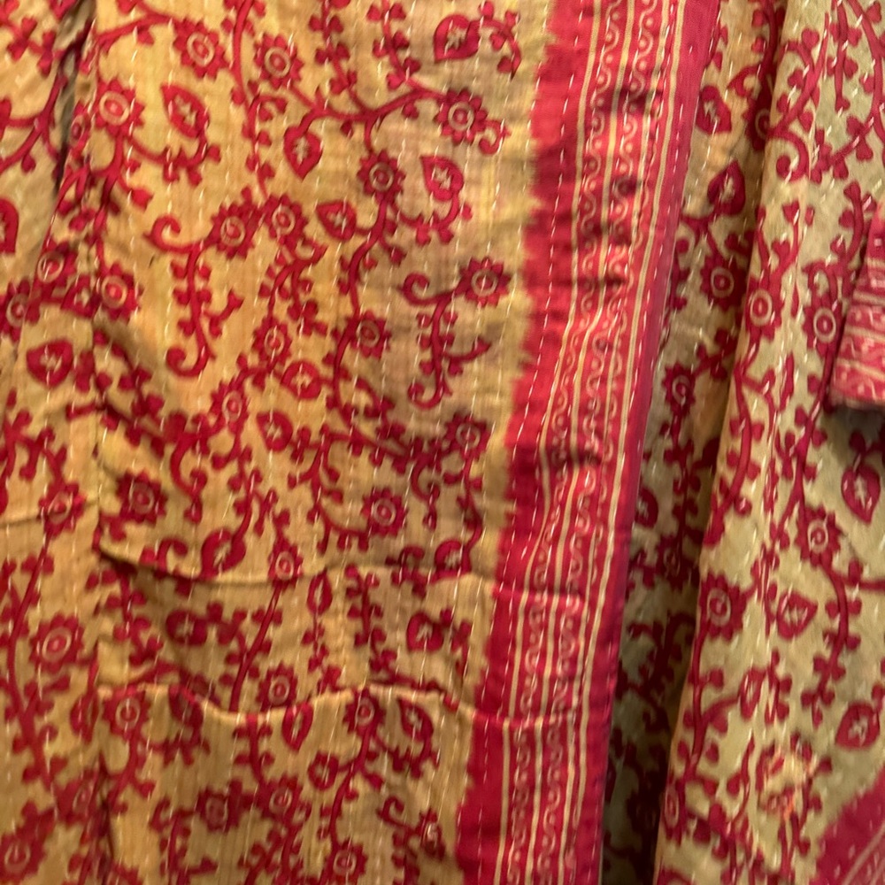 MARYLN MONROE Band T Kaftan Boho Kantha Pockets Handmade One of a Kind One Size - Picture 4 of 6